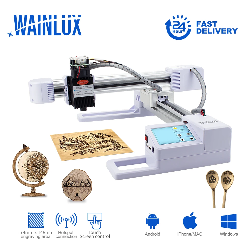 WAINLUX Laser Engraving Machine 7W 20W 30W Laser Engraver L1 Carving Machine for Wood Plastic LOGO