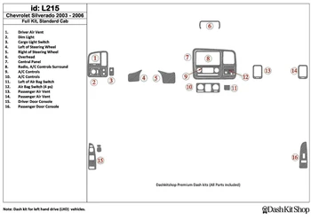 

Interior lining for GMC Sierra 2003-2006. Set L215.