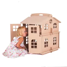 Кукольный домик для самостоятельного раскрашивания с дверцами