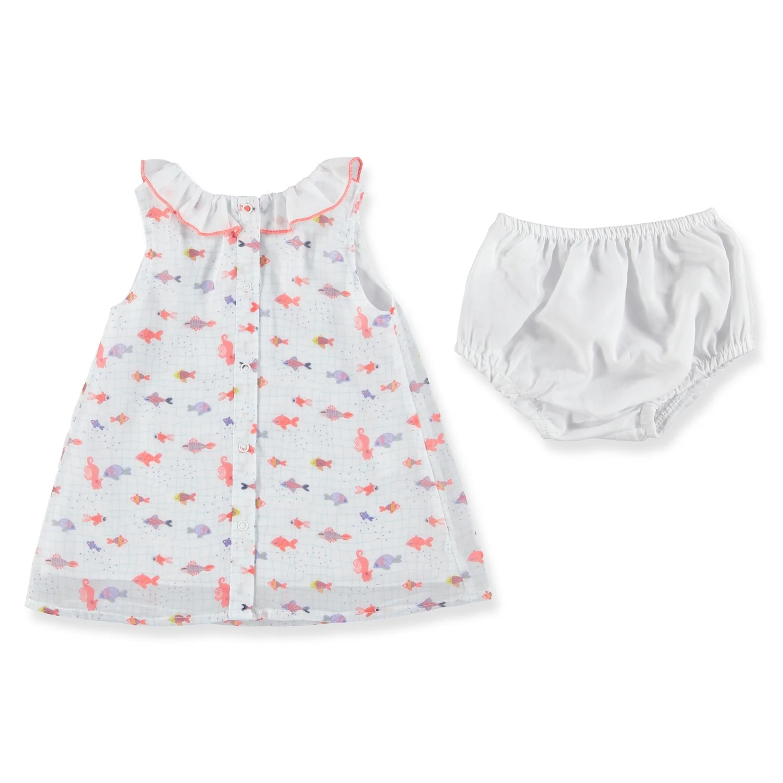 Ebebek HelloBaby/шифоновое платье без рукавов с рыбками для маленьких девочек
