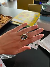 Anslow de joyería de moda de calidad superior Retro Oval grande anillo de dedo de cristal para las mujeres parejas de mujeres regalo de día de San Valentín LOW0041AR