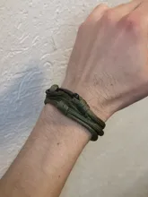 Pulsera ajustable con ancla y gancho de pez para hombre, pulsera deportiva con cadena de supervivencia, pulseras de parejas de enamorados con ancla negra