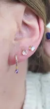 BOAKO-pendientes de plata de ley 925 con zirconia cúbica, pendientes Piercing con zirconia cúbica, color morado, para mujeres