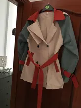 Patchwork Coat Windbreaker Light-Weight Women Long-Section New Casual Lady's