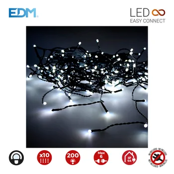 

CURTAIN EASY-CONNECT 2X2M 10 STRIPS 200 LEDS COLD WHITE 30V (INDOOR and OUTDOOR use) EDM OUTRIGHT 3,2W