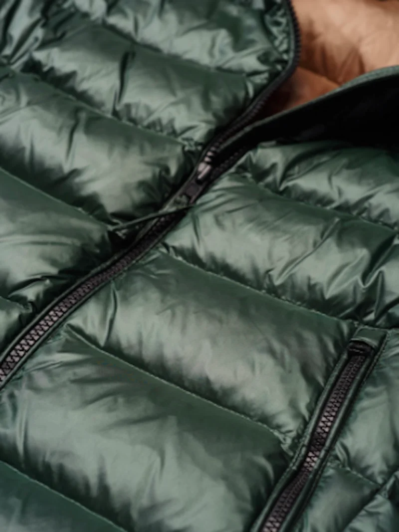 Пуховое одеяло BLAUER-с капюшоном-mod. COLE-REAL FEATHER-19WBLDC03010 Col. GREEN