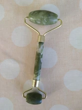 Rodillos de piedra de Jade para masaje Facial, Piedra Rosa de cuarzo Natural, para adelgazar la barbilla, estiramiento Facial, cuidado de la piel