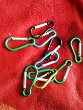 1/5/10 Uds mosquetón de escalada con botón Camping senderismo gancho al aire libre deportes de múltiples colores de aluminio hebilla de seguridad llavero