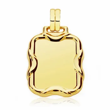 

18k gold pendant veneer rectangular 29mm. [AA1869GR] -Customizable-RECORDING INCLUDED IN THE PRICE