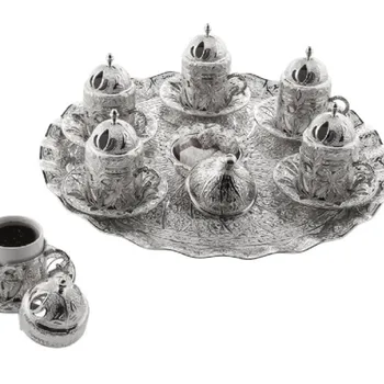 

14 Piece Coffee Sets Sets Coffee Cups Porcelain Cups Silver Copper Engraved Cups Souvenirs Trinket Nostalgic Presentation Cup Pr