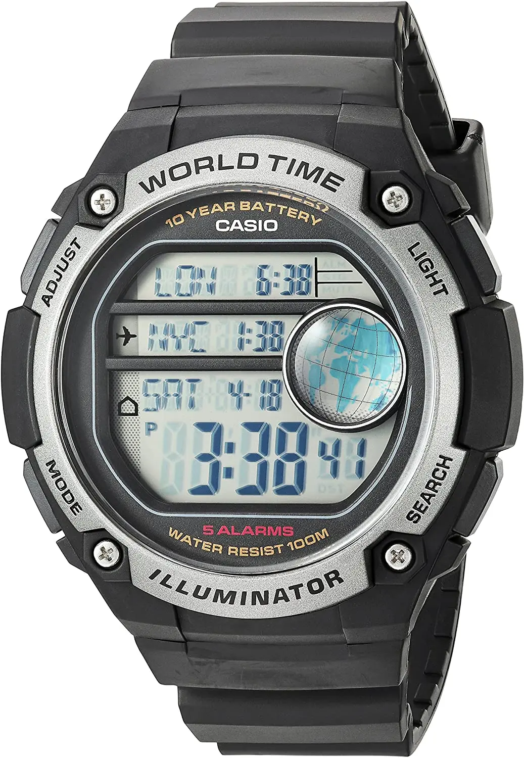 Casio watch AE 3000W 1AV digital world time water resistant 100m|Digital  Watches| - AliExpress
