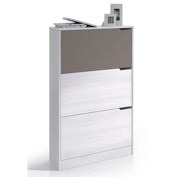 

Shoe Rack 3 doors, White color Line and Basalt, measures 120x75x24 cm Bottom