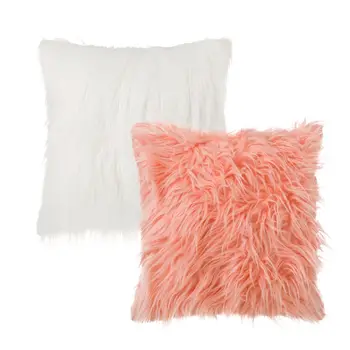 

Nordic polyester cushion cover 45X45 CM two colors white and pink cushions for SOFA upholstery decoration hair imitation wool cushions very soft