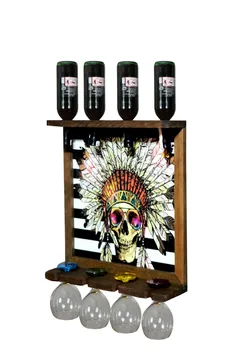 

Wall Art Picture Wooden Wine Rack Bottle Organizer Holders Beer Whiskey Bottle Bar Home Party Kitchen Salon Accessory