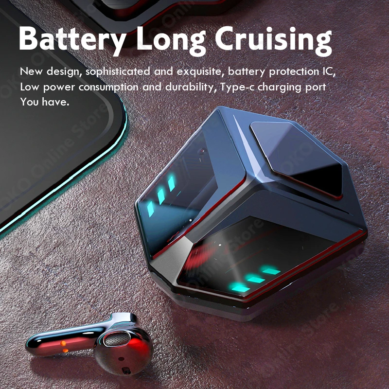 Gaming Headsets 65ms Low Latency Bluetooth Earphones With Mic Bass Audio Sound Positioning Wireless Headphones Noise Reduction |
