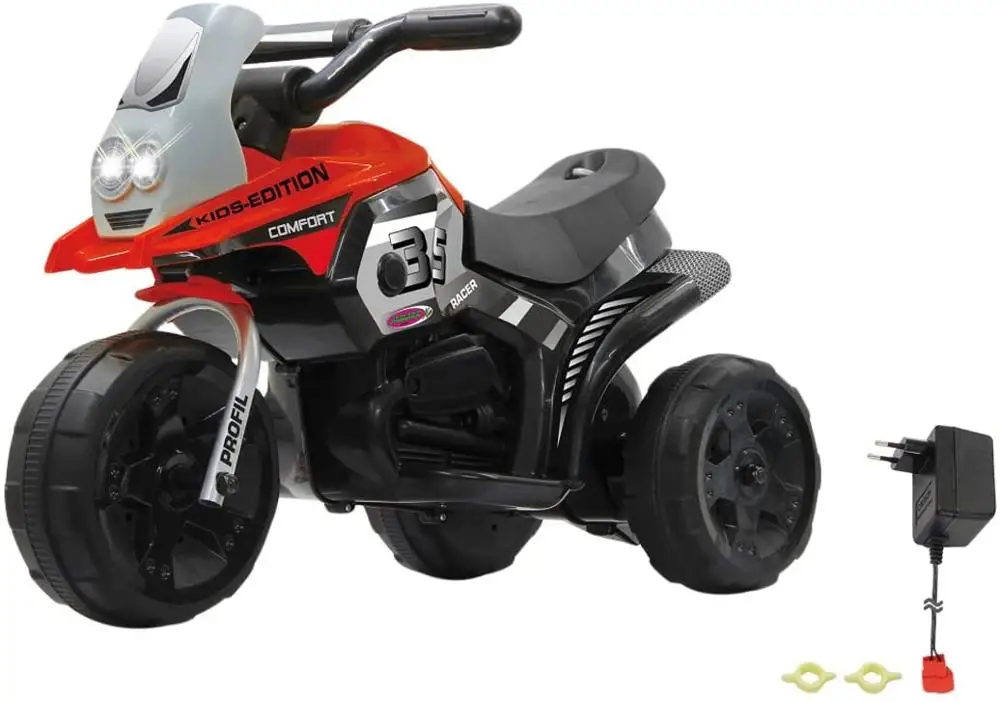 Moto eléctrica 3 ruedas Ride On Trike Racer de Jamara. Música y luces. Bateria 6V - 4,5 Ah. Juguete niño y niña. 64x33x41,5 cm.
