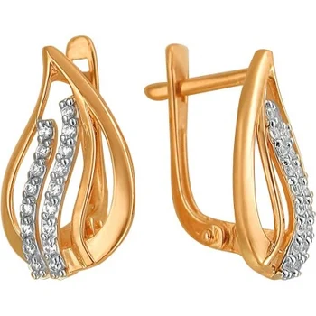 

Esthete earrings with 34 cubic zirconia in red gold