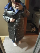 Qiaoduo-Chaqueta de plumón de pato para mujer, abrigo largo y grueso de doble cara a cuadros, Parka de talla grande para mujer, ropa ajustada