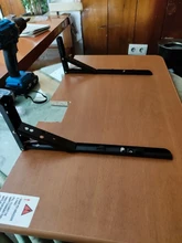 NAIERDI-Soporte ajustable pesado de montaje en pared, ángulo de plegado triangular, para banco, mesa, estante, mueble, hardware, 2 uds.