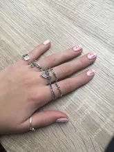 Conjunto de Anillos de nudillo de cristal Vintage para mujer, colgante de luna de loto, anillo bohemio, regalo de joyería