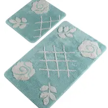 Коврики для ванной нескользящие Противоскользящие коврики противоскользящие пастельные Мятные 2'Li набор 60X100 см-50X60 см