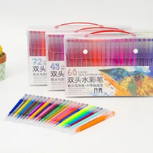 Художественные Маркеры Ручка 48 60 72 100 120 Цветной FineLiner с двумя кончиками кистей Рисование наброски акварельные маркеры художественная школьная Ручка