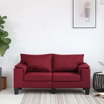 

Red wine 2 seater fabric sofa sofa