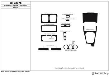

Interior lining for Renault Laguna 1998-2001. Set L2375.
