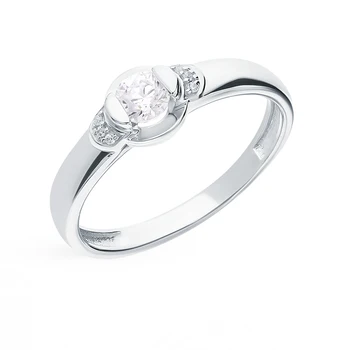 

Silver ring with cubic zirconia sunlight sample 925