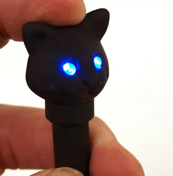 

Kikkerland cat ballpoint pen with LED light and Sound, black pens