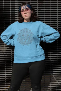 

Angemiel Wear Motif Lion Blue Women Sweatshirts