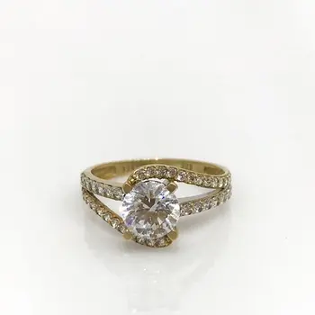 

Spiral Engagement Design 8 Sterling Gold Engagement Ring