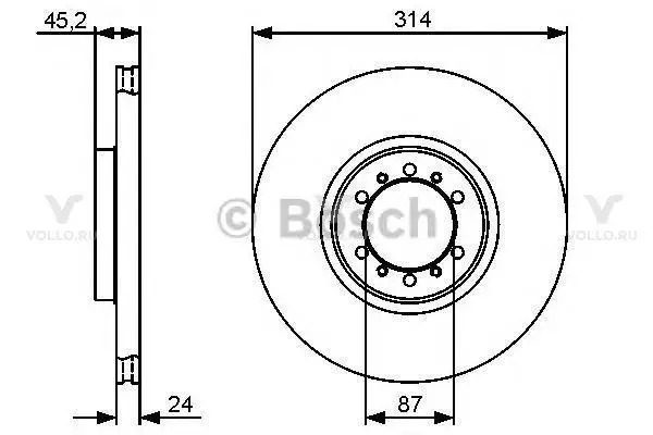 0986479469 BOSCH ТОРМОЗНОЙ ДИСК ПЕРЕДНИЙ