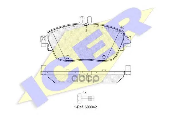182061_колодки Дисковые Передние! Mb W246 1.8/2.0cdi 11# Icer 182061 Icer арт. 182061