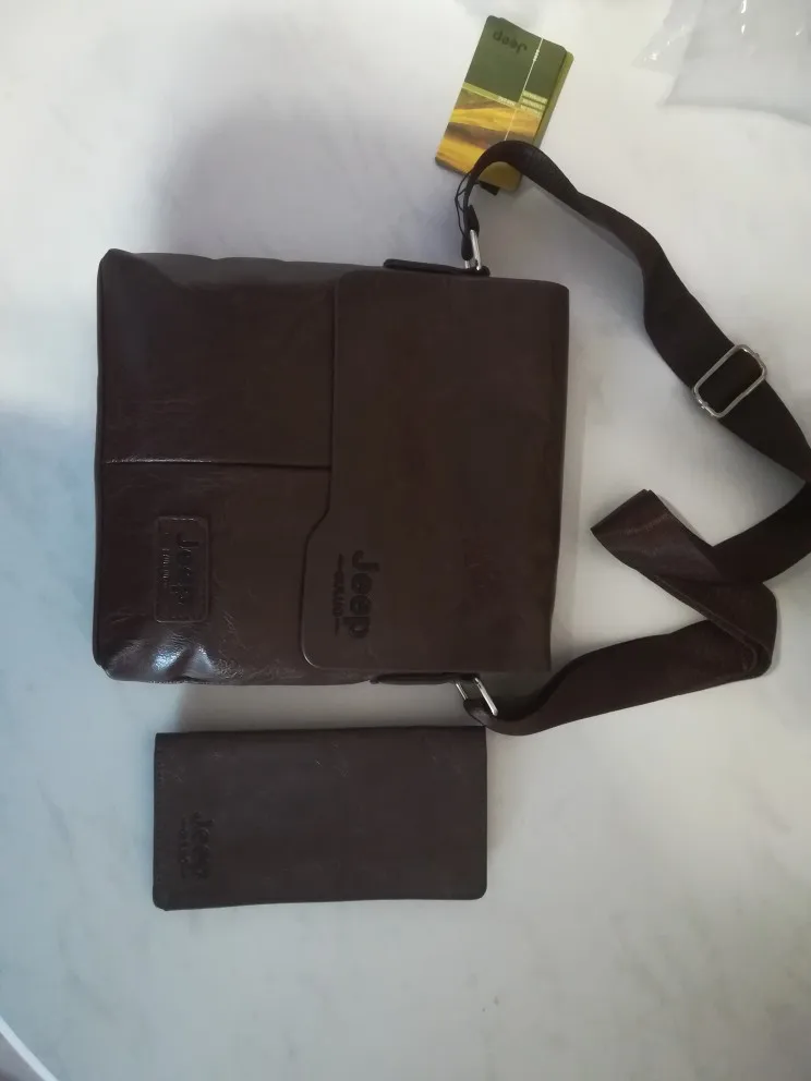 Men's Leather Messenger Bag with Phone Case photo review
