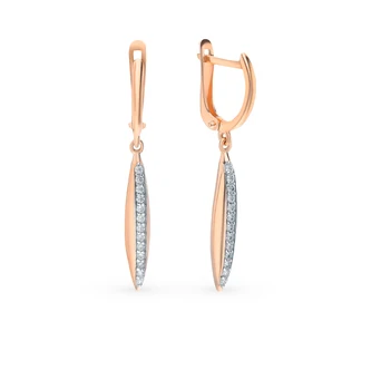 

Gold earrings with cubic zirconia sunlight sample 585