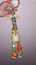 Nueva llegada suave jirafa Handbells sonajeros de bebé desarrollo manejar juguetes vendedores calientes con juguete mordedor para bebé