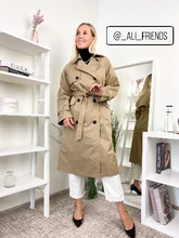 Marca del Reino Unido 2021 nueva moda Otoño/otoño Casual doble botonadura Simple clásico Trench largo con cinturón mujer Chic chaqueta