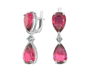 

Silver earrings with glass