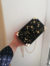 Placa de Metal forma de caja de bolso monedero negro de las mujeres Cadena de bolso de mano de fiesta Kawaii bolso de hombro bandolera cruzada