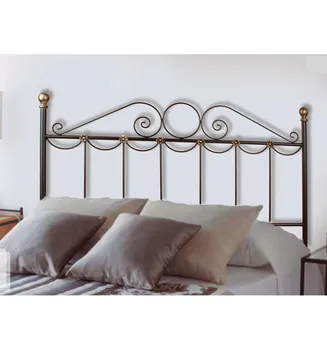 

Header's bed from forging Wreaths in black color with golden ornaments aged.