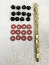 Elevador de placa base dorada + tornillos plateados, arandelas rojas de ordenador de 6,5mm 6-32-M3, alta calidad, 10 Uds.