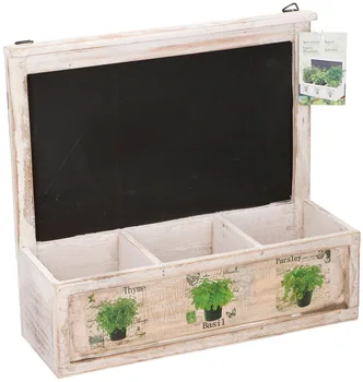 

Jar vintage seed 3 compartments with blackboard 33x12x31cm Lifetime Garden