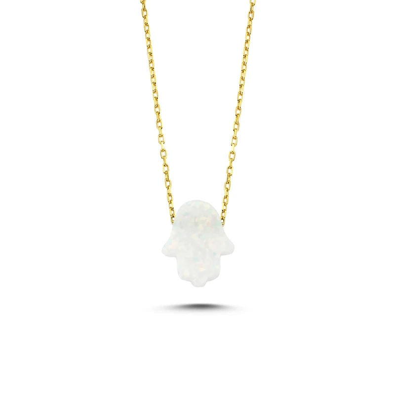 

Opal Stone Fatma Master Hand Necklace