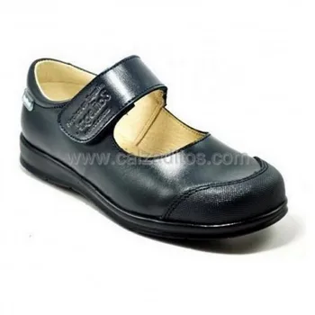

School shoes in navy blue fur for girl with velcro, of Angels