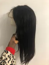 Peluca de malla con división media de 30 pulgadas, cabello humano liso brasileño Remy, prearrancado con pelo de bebé, parte T, 13x1