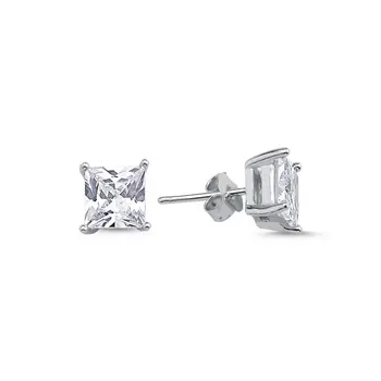 

Angemiel 925 Silver 7mm Zircon Square Engagement Earrings