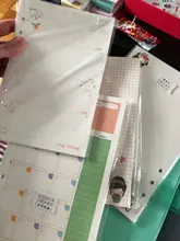 Hojas sueltas Kawaii A5 A6, recambio de papel, carpeta espiral, índice de páginas internas, planificador diario semanal mensual, Agenda, 2021, 45 hojas