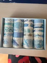 20 Pcs conjunto de cintas Washi pegatinas con diseño del océano Scrapbooking Retro protectora lavado cintas flor Washitape Fita Adesiva Adhesiva Decorativa