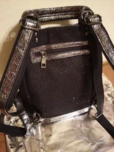 Mochila para ordenador portátil de cuero con lentejuelas para mujer, morral con cierre de personalidad, Mochila antirrobo de viaje